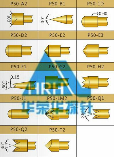 p50測(cè)試探針頭型、50min測(cè)試探針頭型、測(cè)試探針規(guī)格